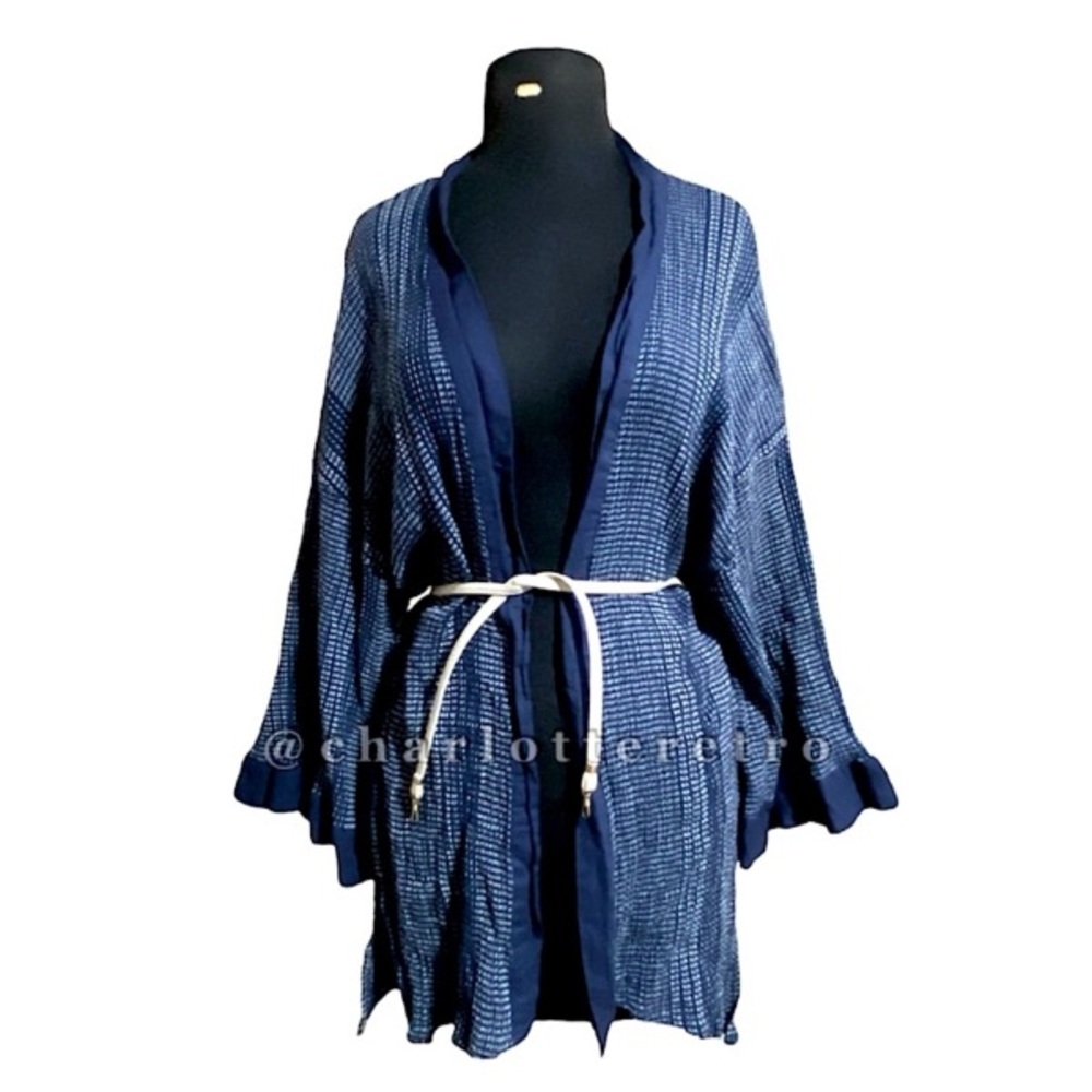 vtg Free People • Short Kimono w Ruffle Sleeves